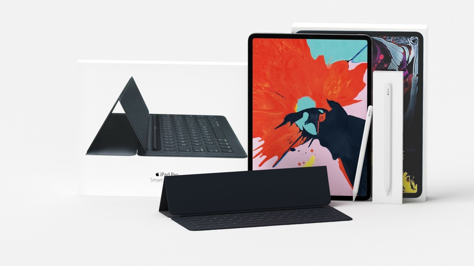 Apple iPad Pro 12-9 Inch Smart Keyboard Pencil Bundle With Box 3D model_29
