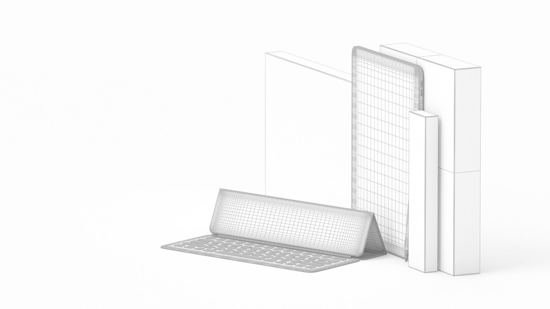 Apple iPad Pro 12-9 Inch Smart Keyboard Pencil Bundle With Box 3D model_7
