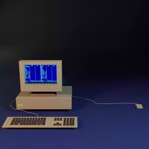 Old computer Low-poly 3D model