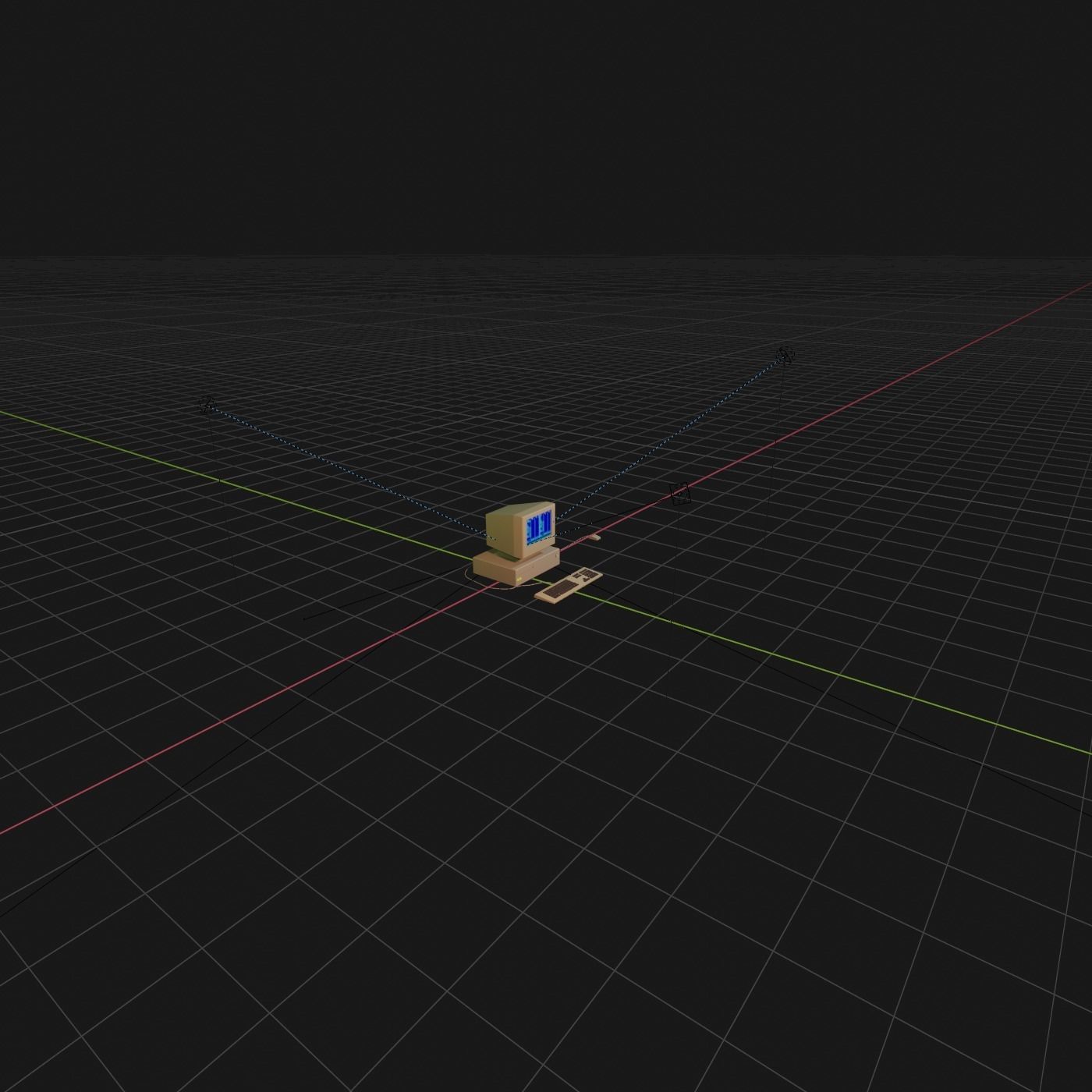 Old computer Low-poly 3D model_2