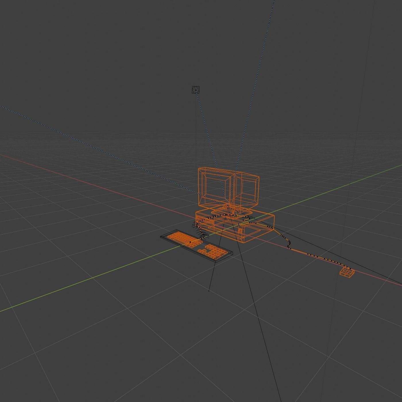 Old computer Low-poly 3D model_3