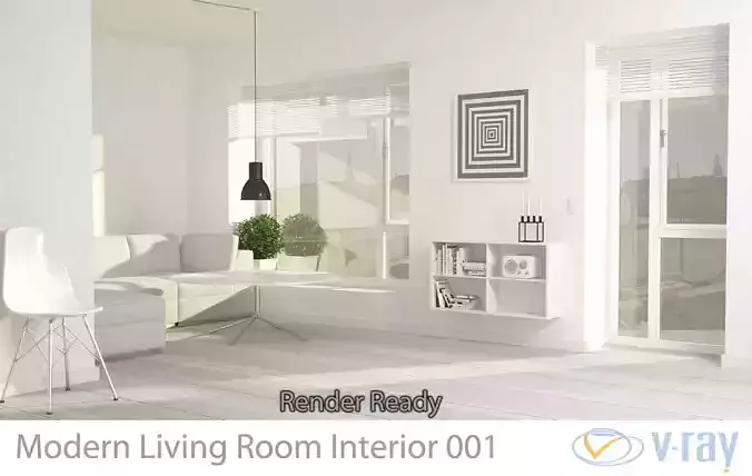 Modern Living Room Interior 001 3D model