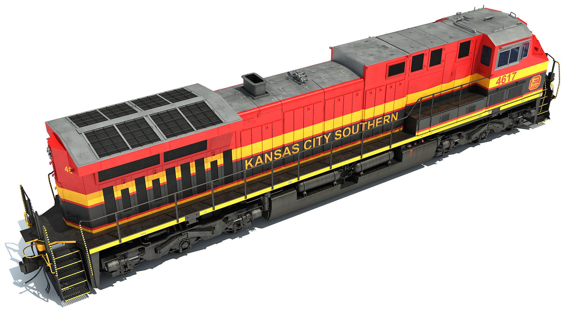Kansas City Southern Locomotive 3D model_5