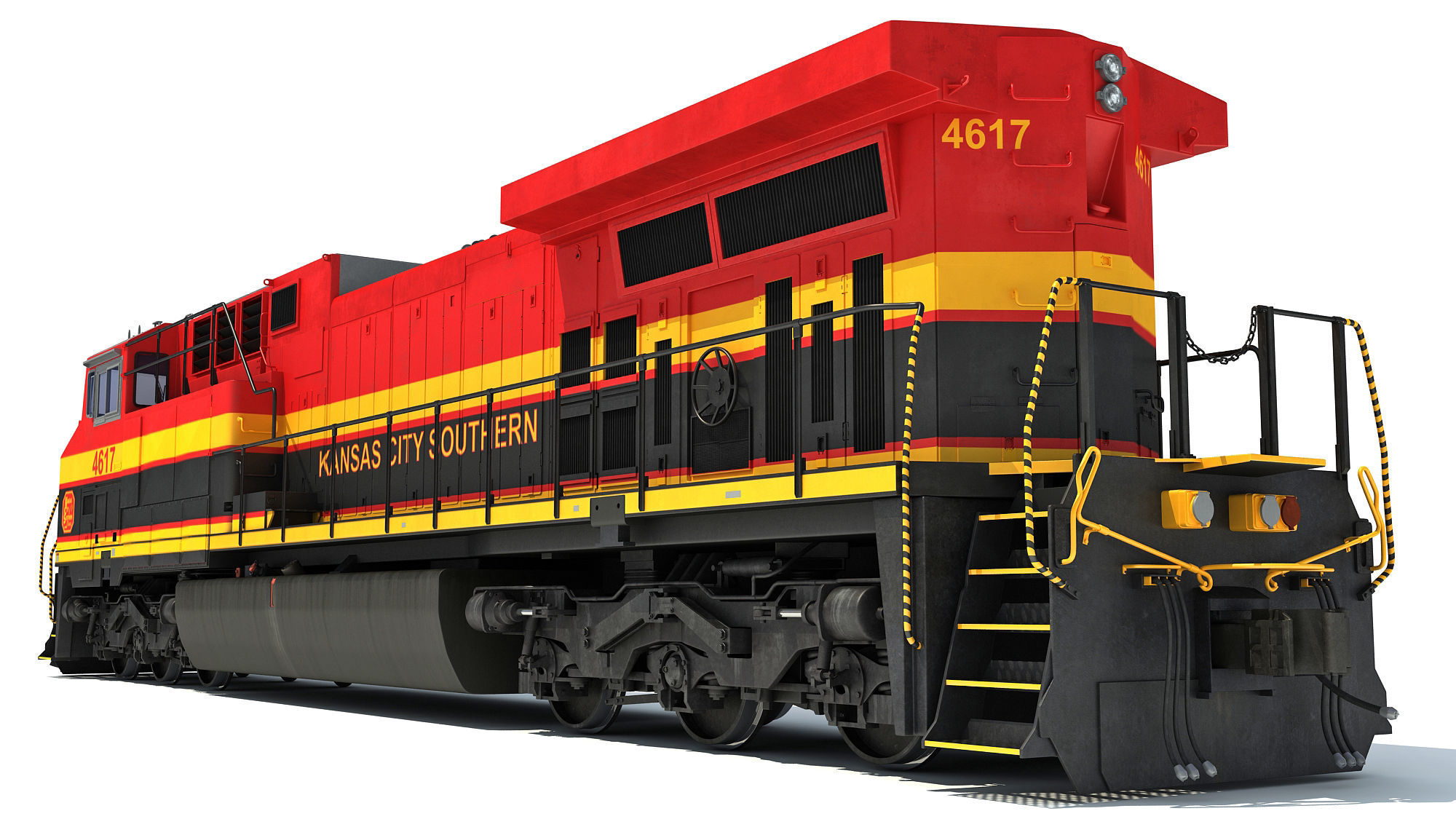 Kansas City Southern Locomotive 3D model_4