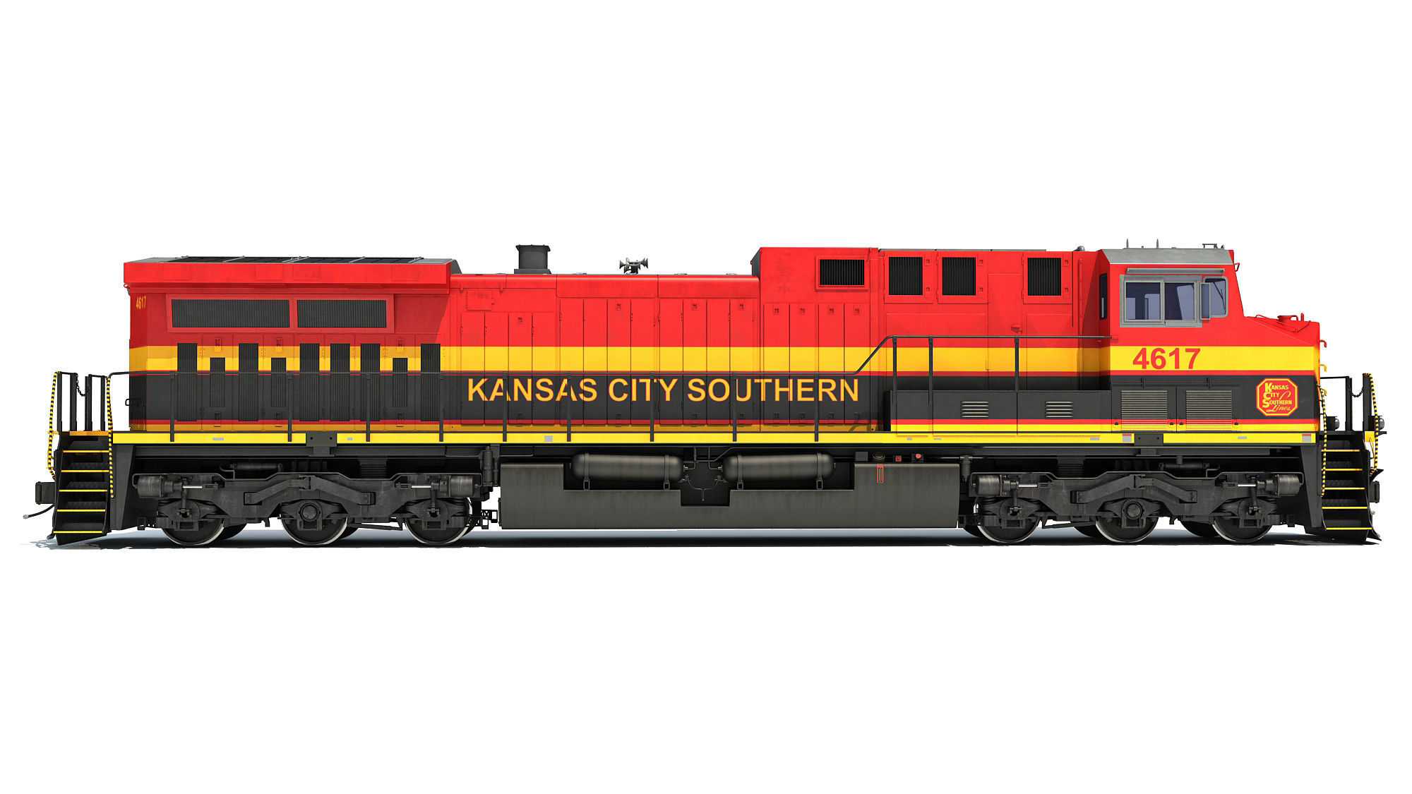 Kansas City Southern Locomotive 3D model_8