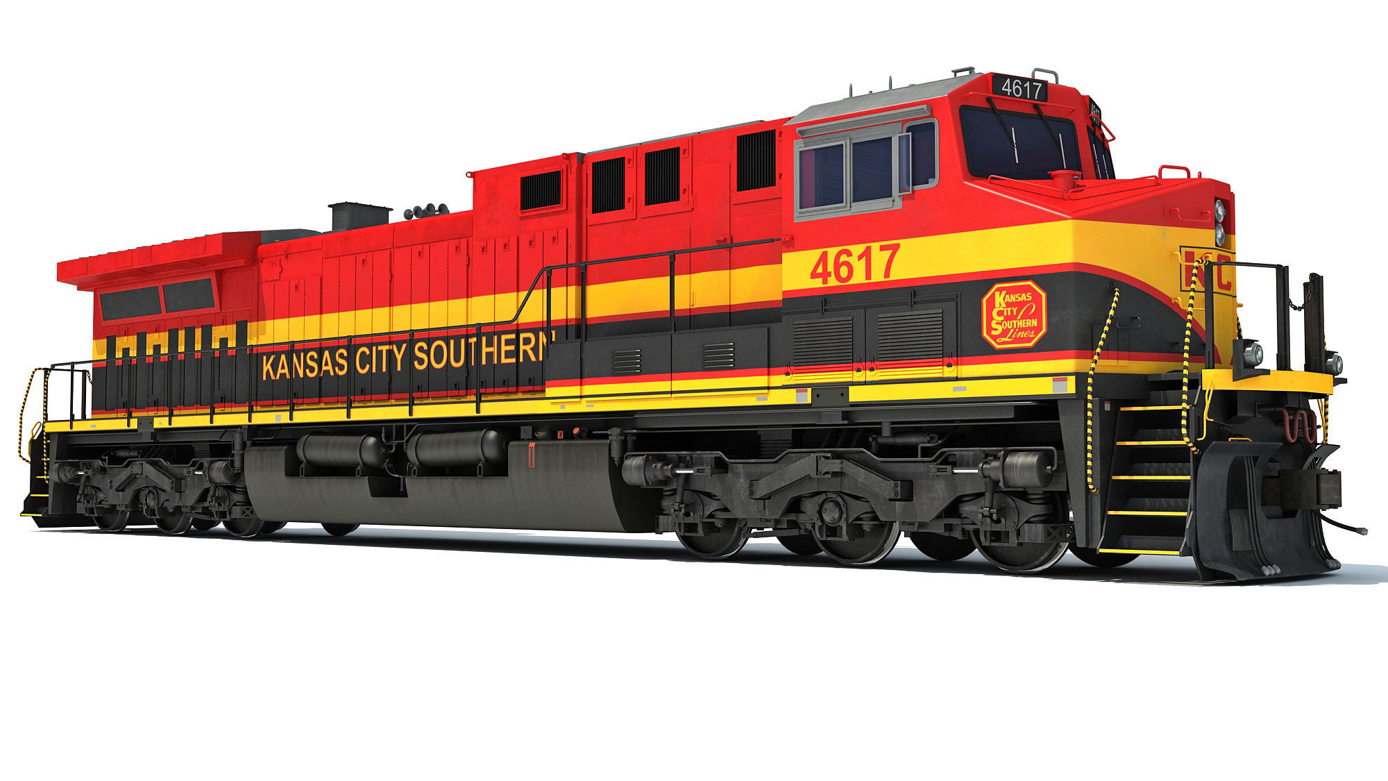 Kansas City Southern Locomotive 3D model_9