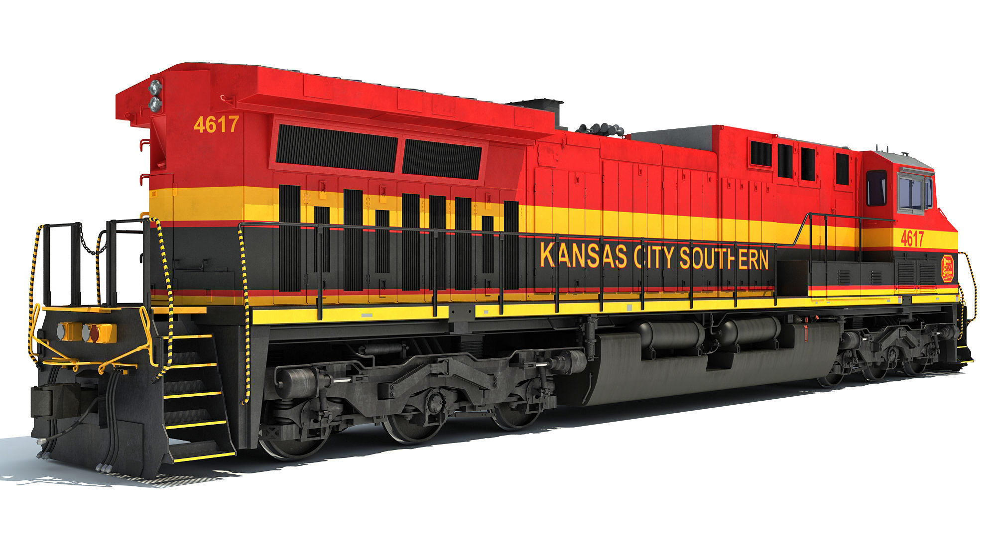Kansas City Southern Locomotive 3D model_6