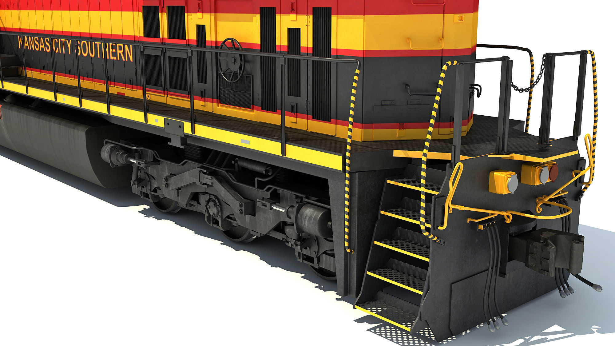 Kansas City Southern Locomotive 3D model_16