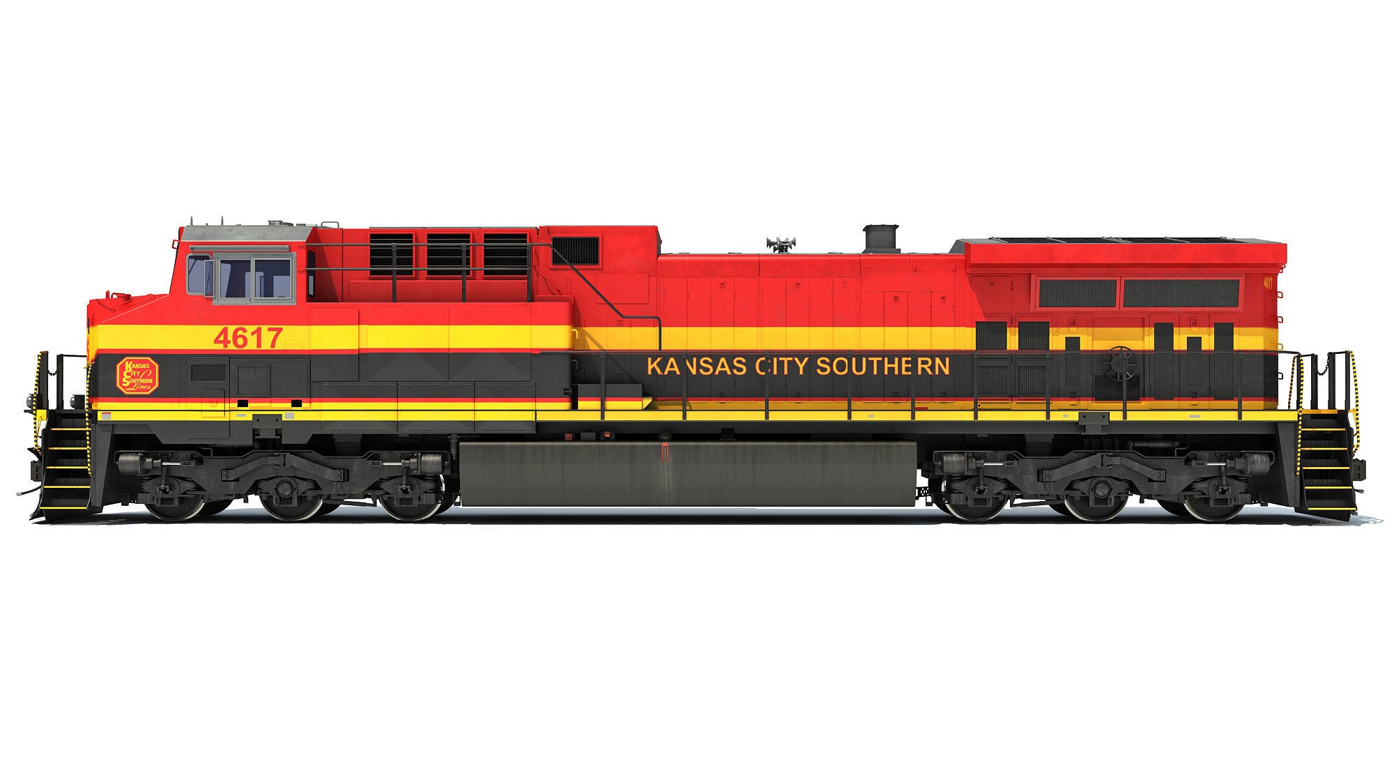 Kansas City Southern Locomotive 3D model_2