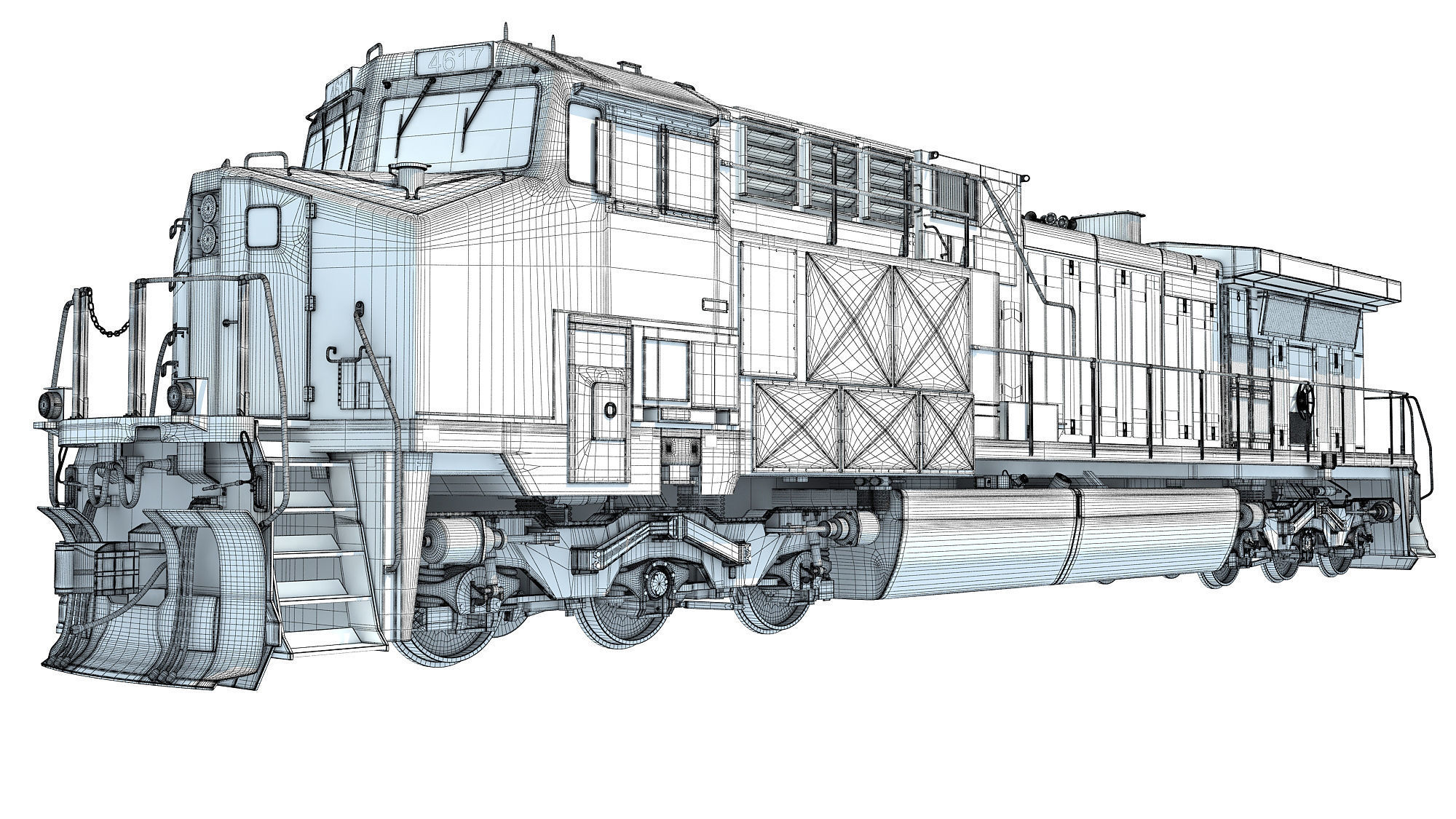 Kansas City Southern Locomotive 3D model_21