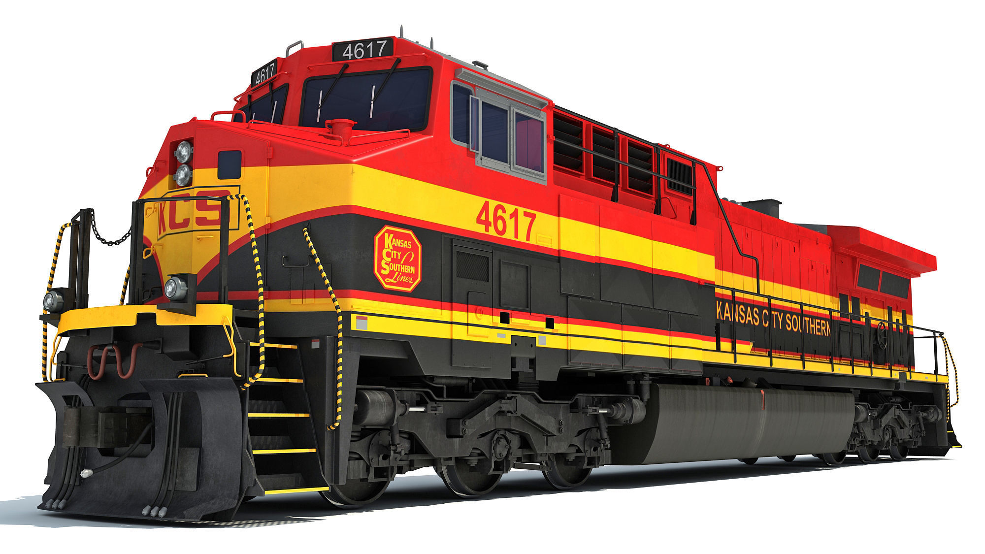 Kansas City Southern Locomotive 3D model_12