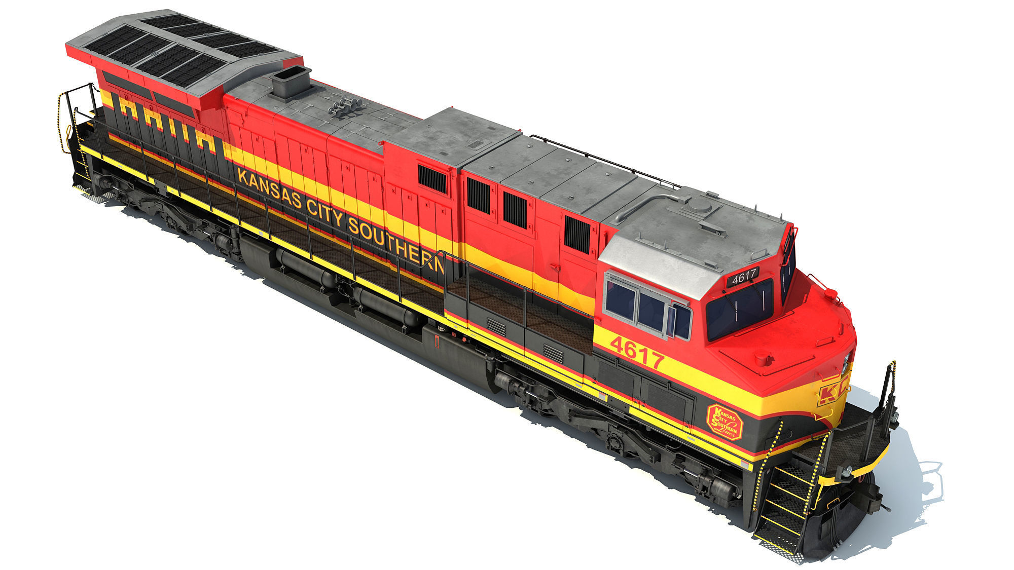 Kansas City Southern Locomotive 3D model_11