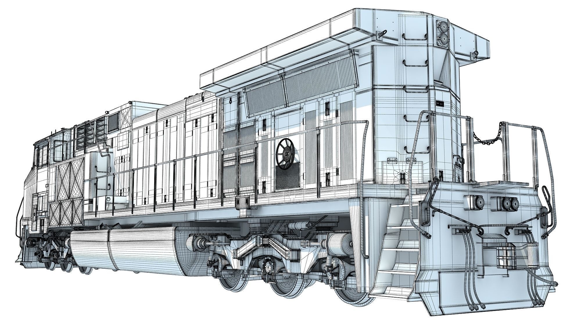 Kansas City Southern Locomotive 3D model_22