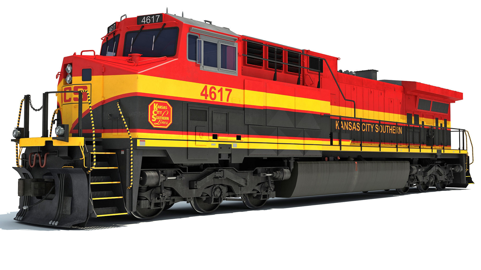 Kansas City Southern Locomotive 3D model_1