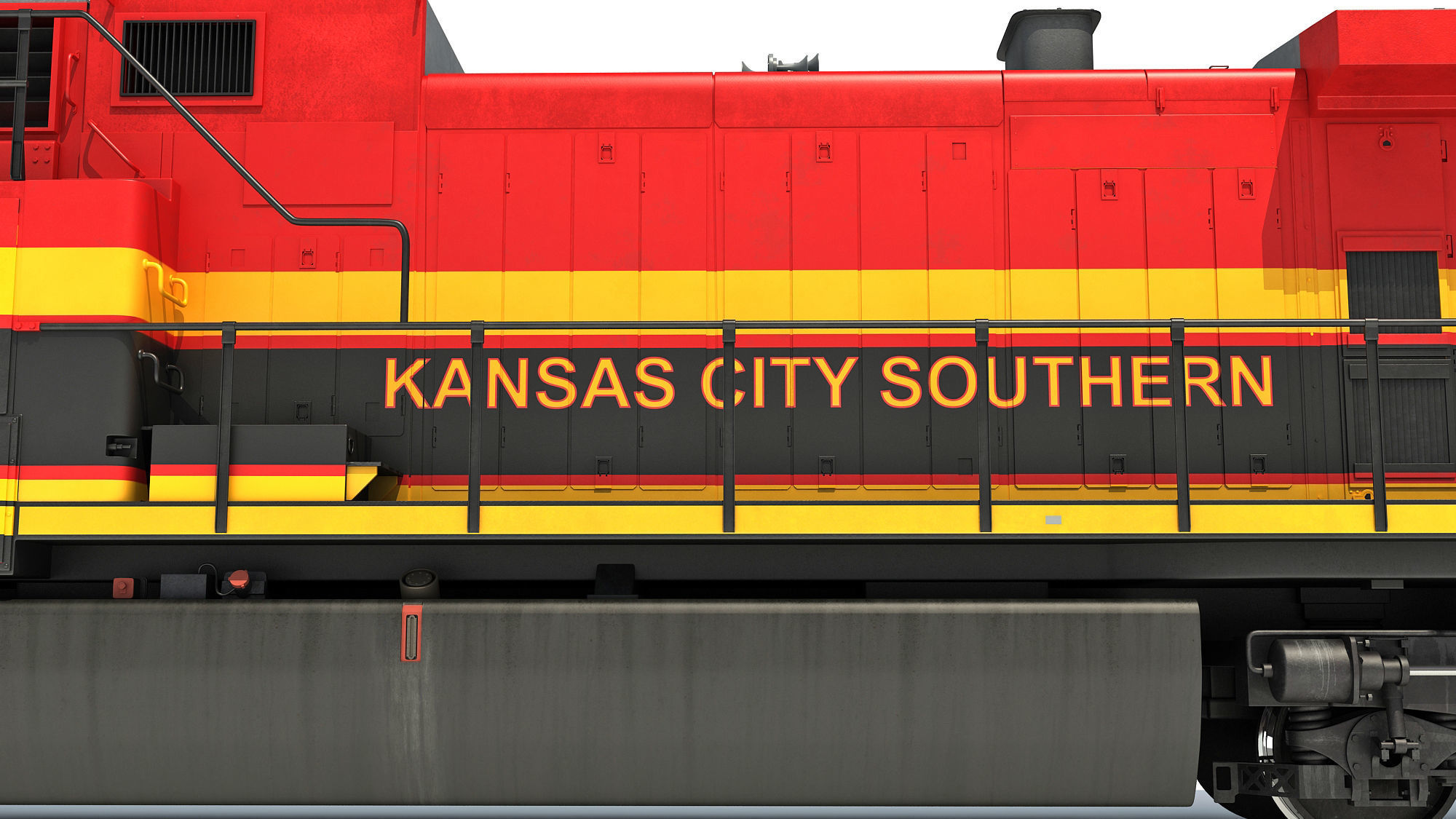 Kansas City Southern Locomotive 3D model_15