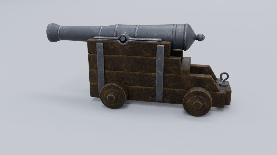 Low poly Cannon Low-poly 3D model Low-poly 3D model_2