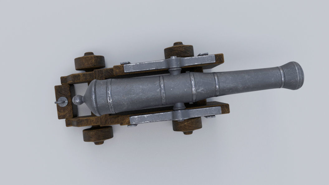 Low poly Cannon Low-poly 3D model Low-poly 3D model_6