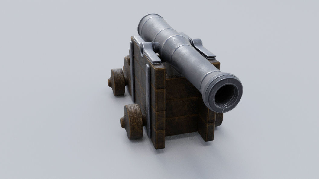 Low poly Cannon Low-poly 3D model Low-poly 3D model_1