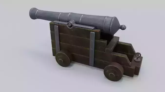 Low poly Cannon Low-poly 3D model