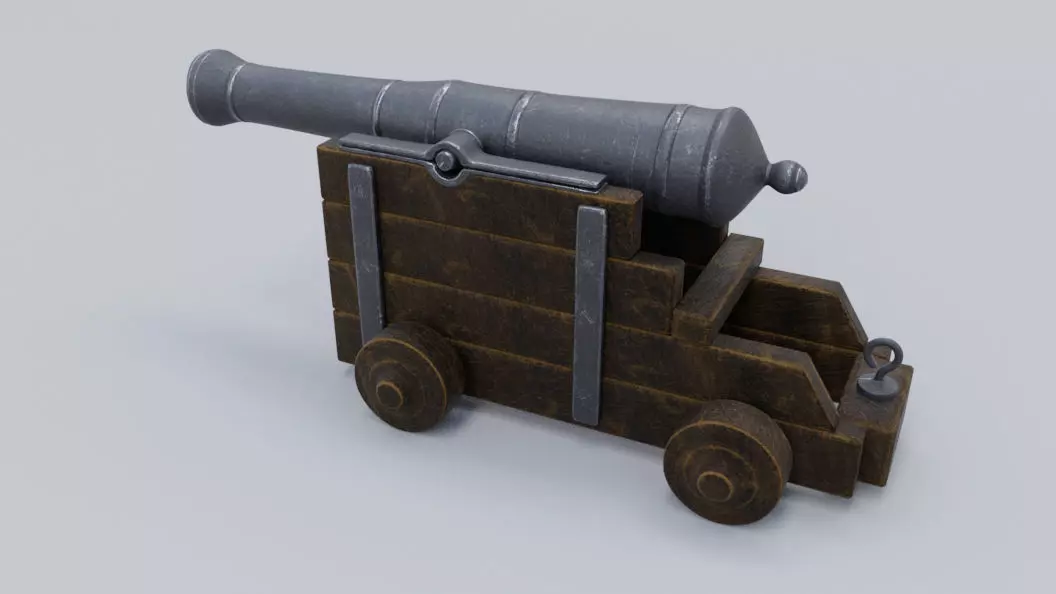 Low poly Cannon Low-poly 3D model Low-poly 3D model_0