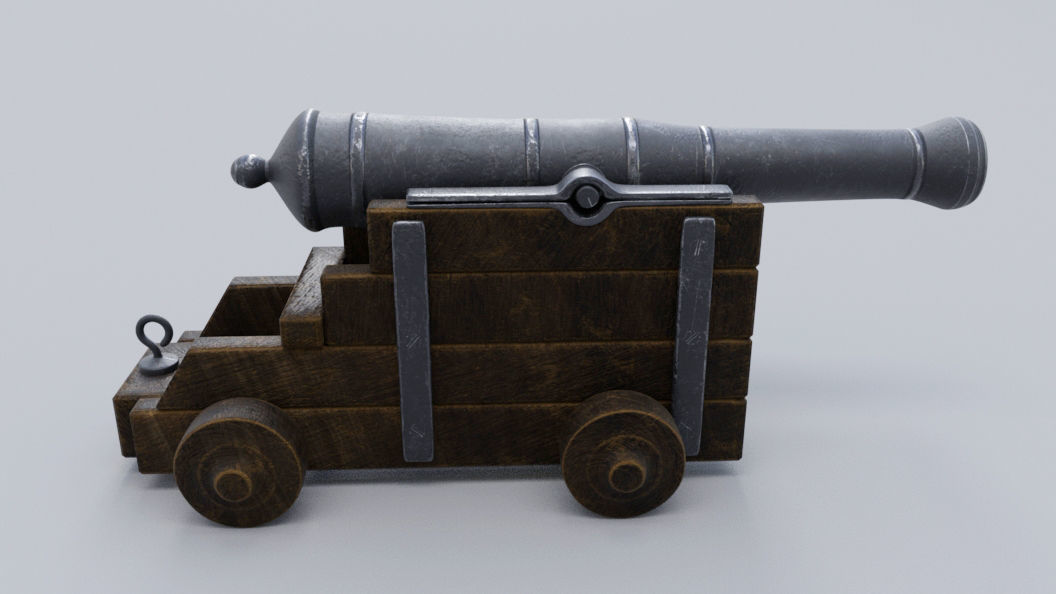 Low poly Cannon Low-poly 3D model Low-poly 3D model_5