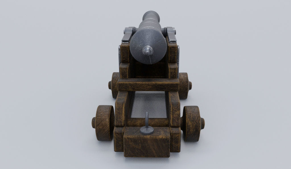 Low poly Cannon Low-poly 3D model Low-poly 3D model_4