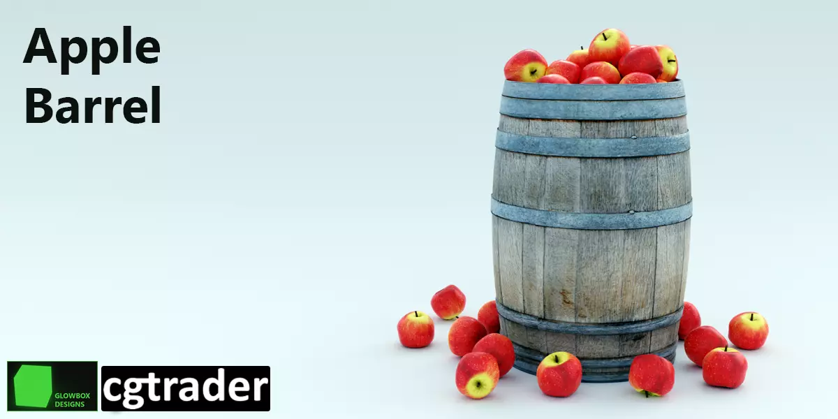 Apple Barrel Low-poly 3D model_0