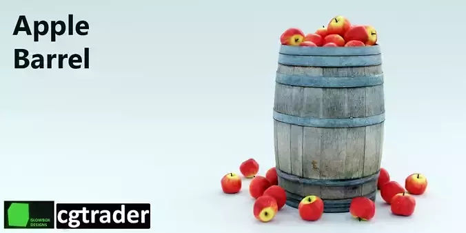 Apple Barrel Low-poly 3D model