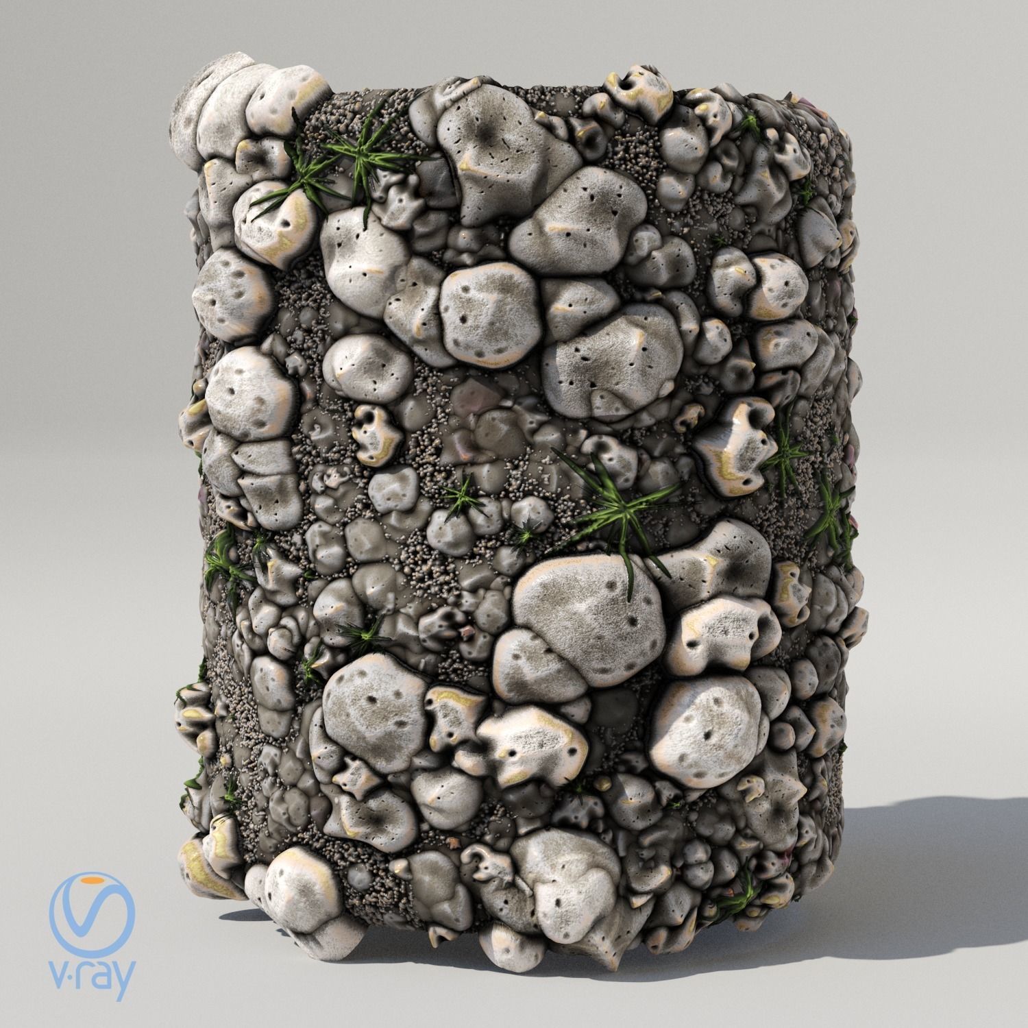 Pebble rocks and grass Texture_1