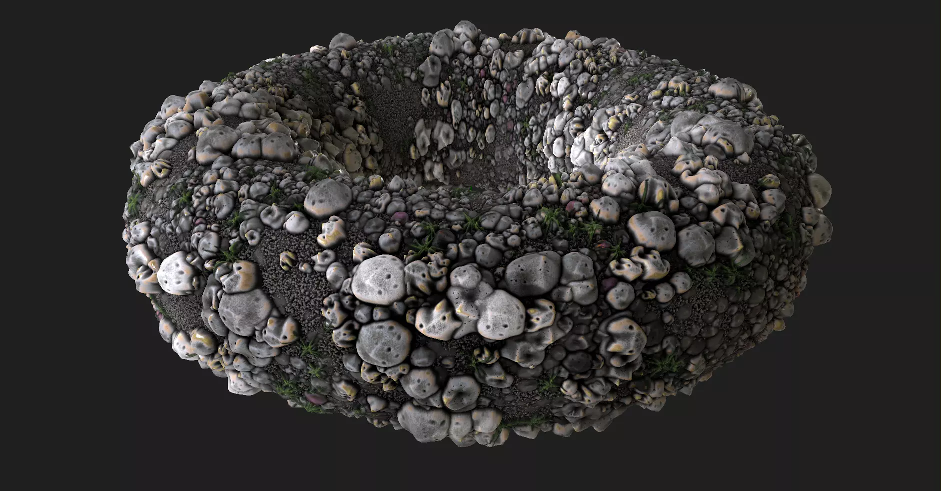 Pebble rocks and grass Texture_0