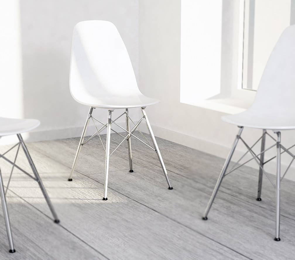 Eames Design Chair White 3D model_2