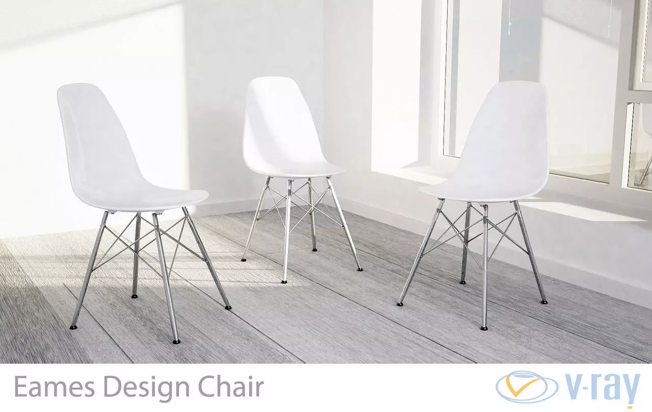 Eames Design Chair White 3D model_0