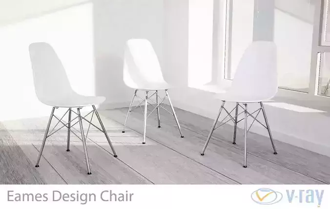 Eames Design Chair White 3D model