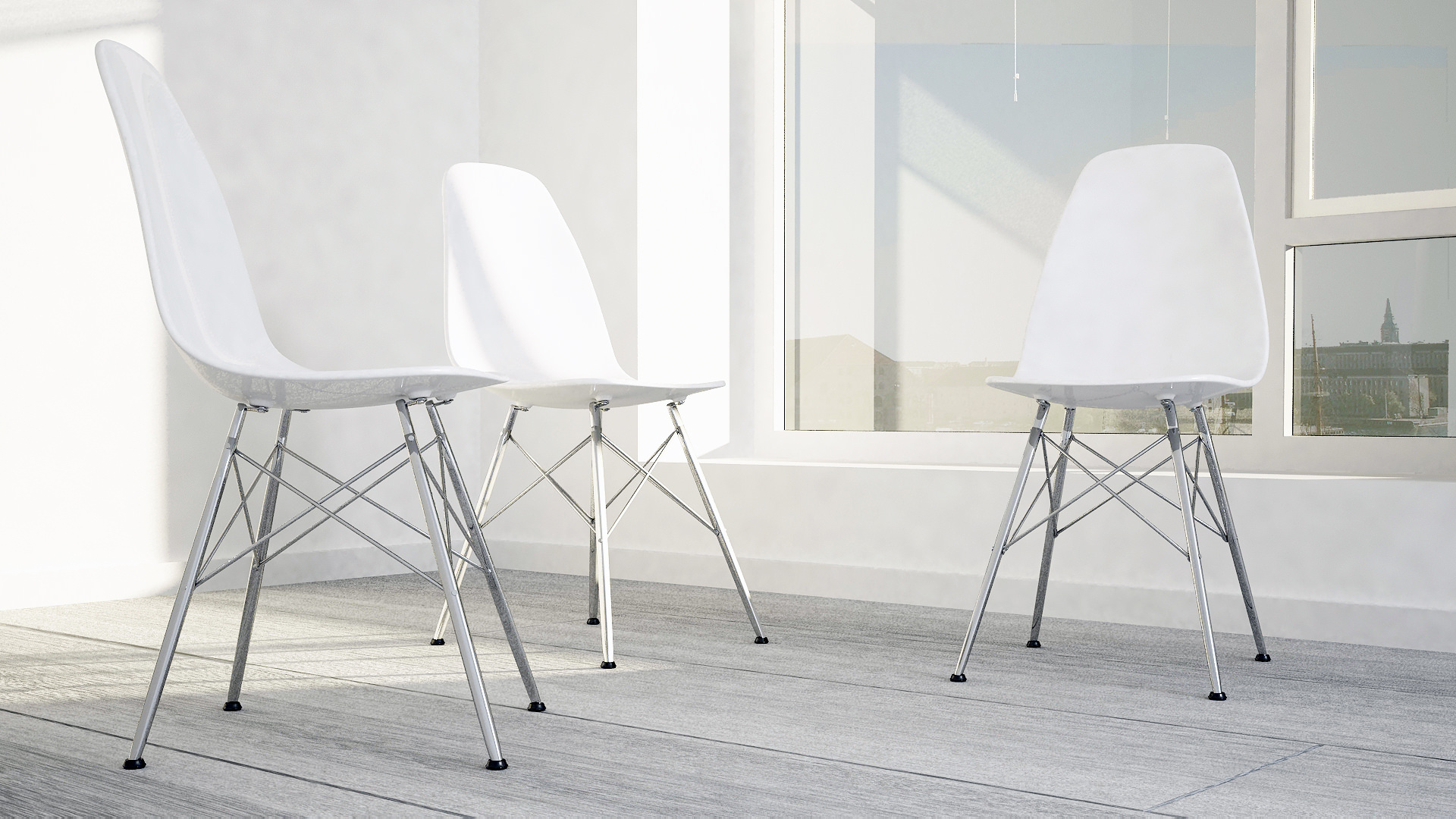 Eames Design Chair White 3D model_3