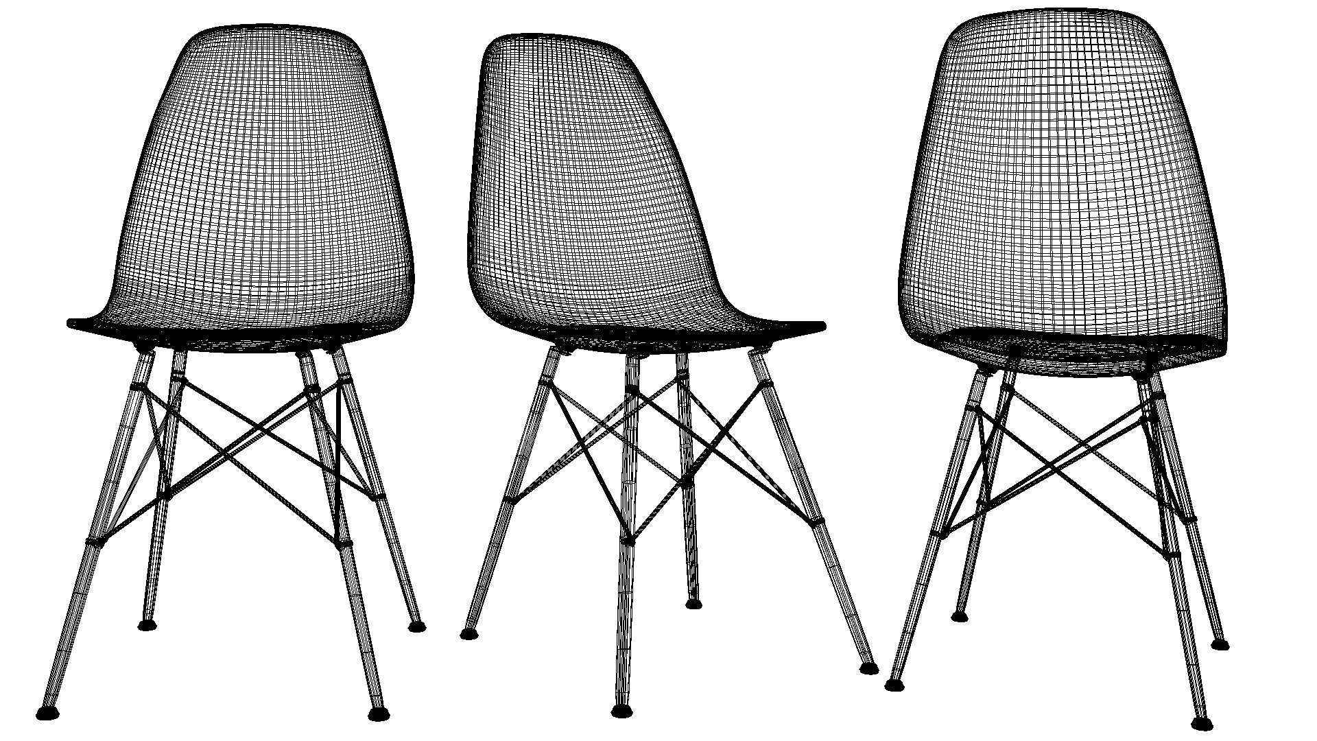 Eames Design Chair White 3D model_4