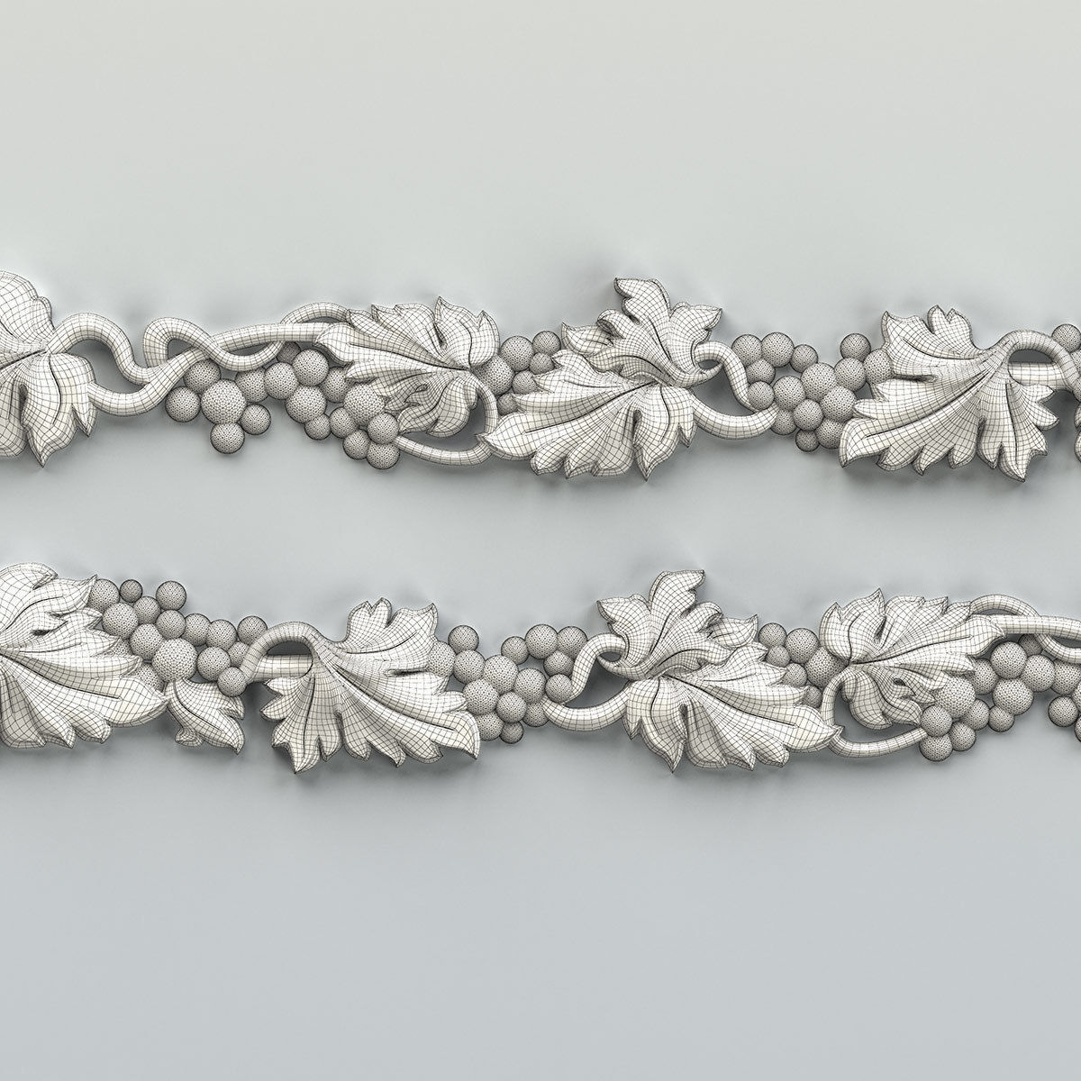 Carved decor horizontal 033 3D model_13