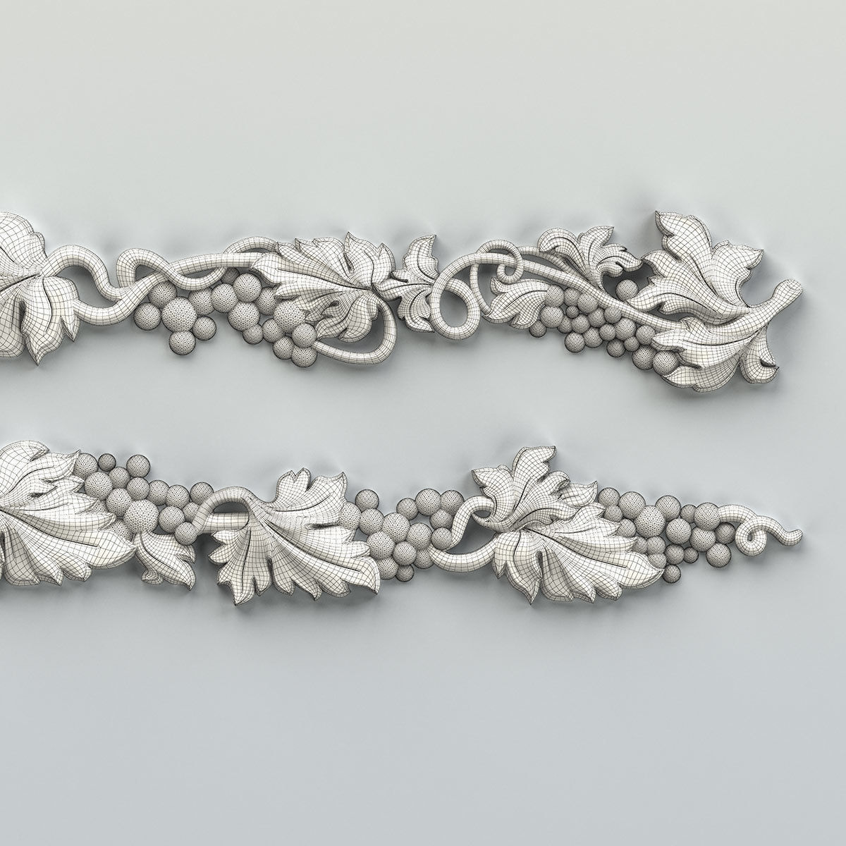 Carved decor horizontal 033 3D model_14