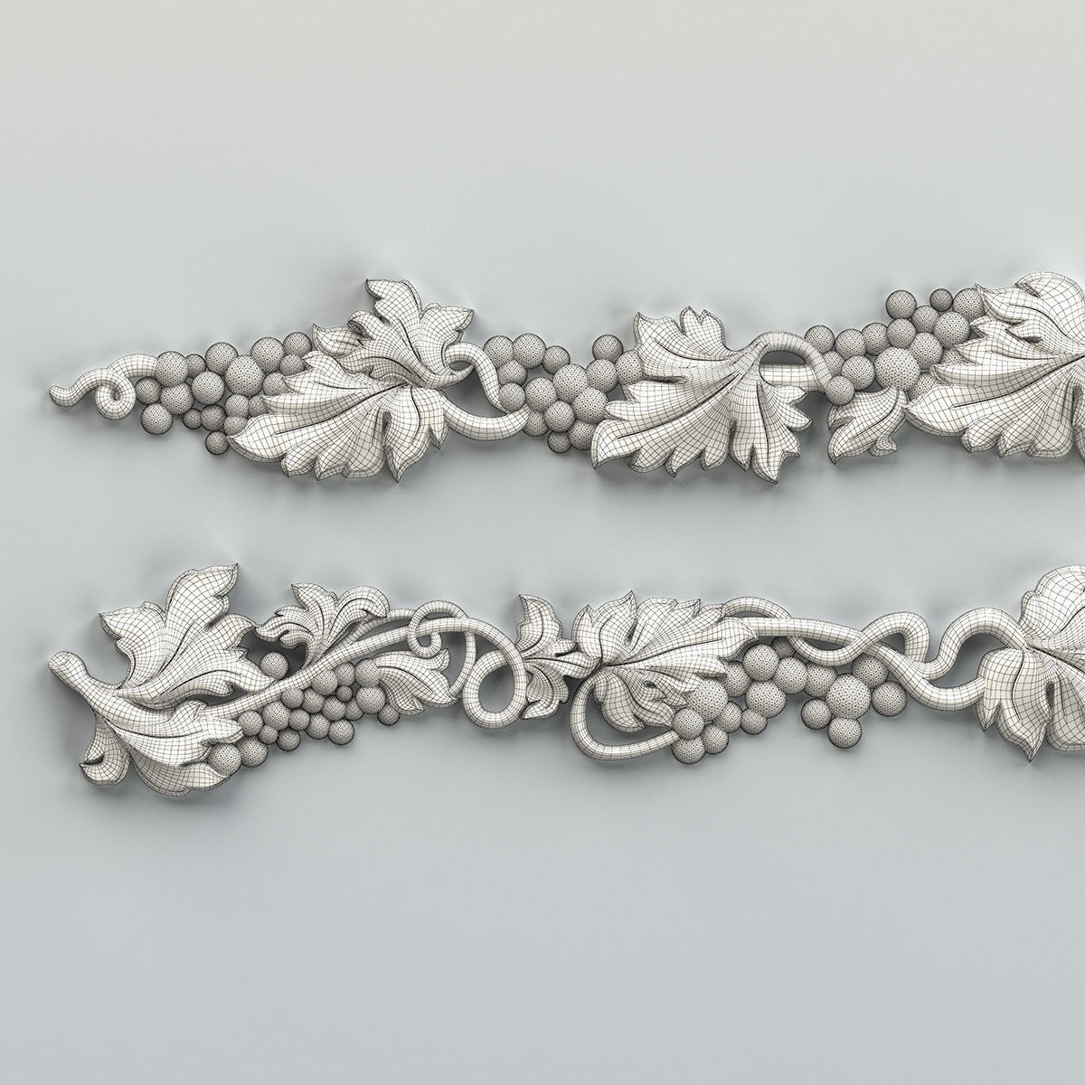 Carved decor horizontal 033 3D model_12