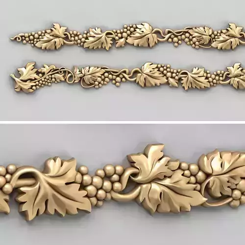 Carved decor horizontal 033 3D model
