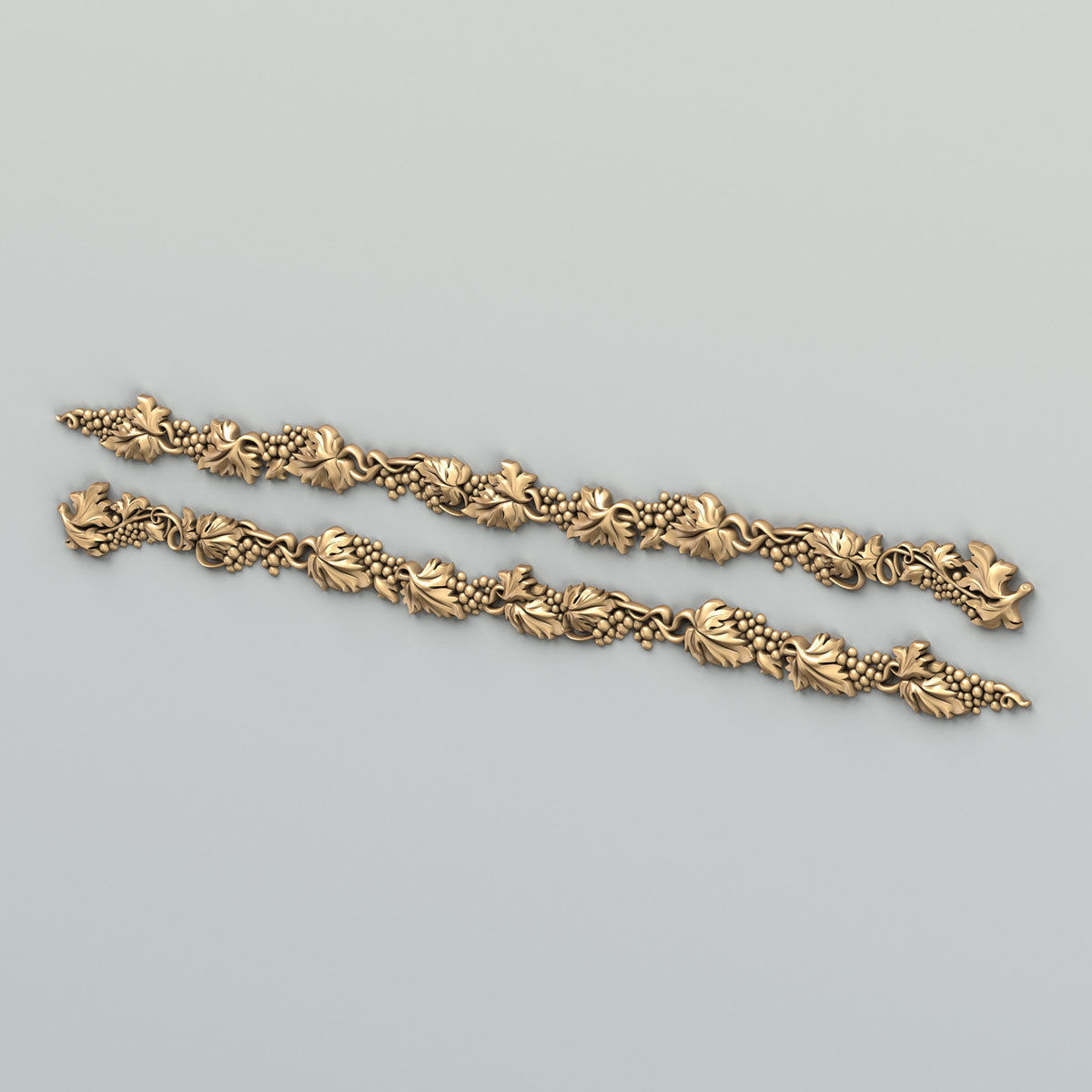 Carved decor horizontal 033 3D model_9
