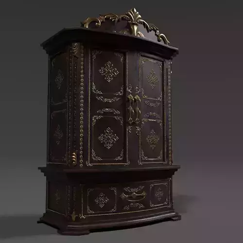 French Armoire - 6 versions Low-poly 3D model