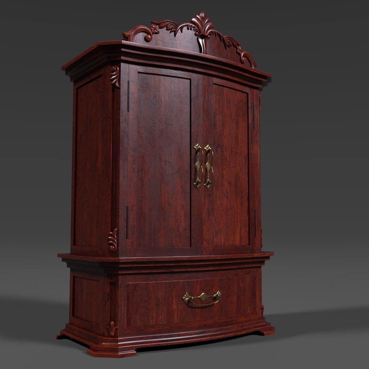 French Armoire - 6 versions Low-poly 3D model_3