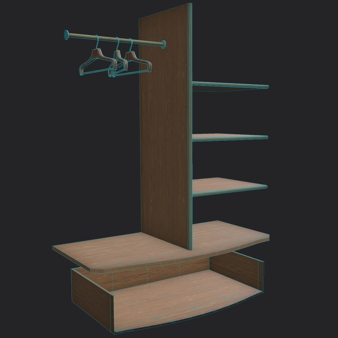 French Armoire - 6 versions Low-poly 3D model_10