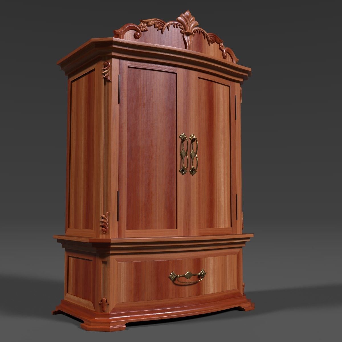 French Armoire - 6 versions Low-poly 3D model_4