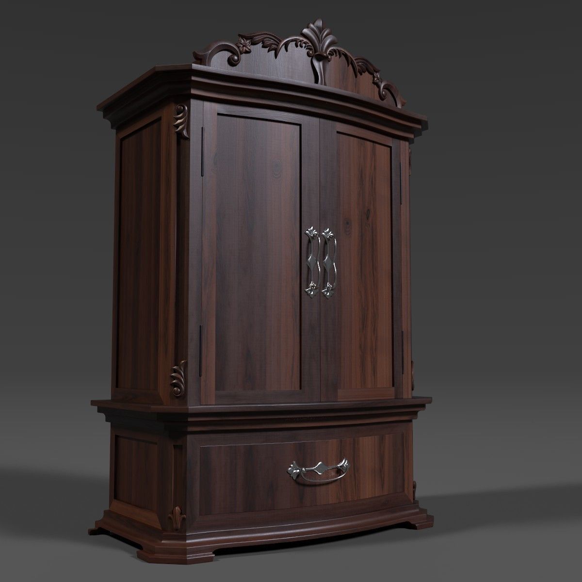 French Armoire - 6 versions Low-poly 3D model_2