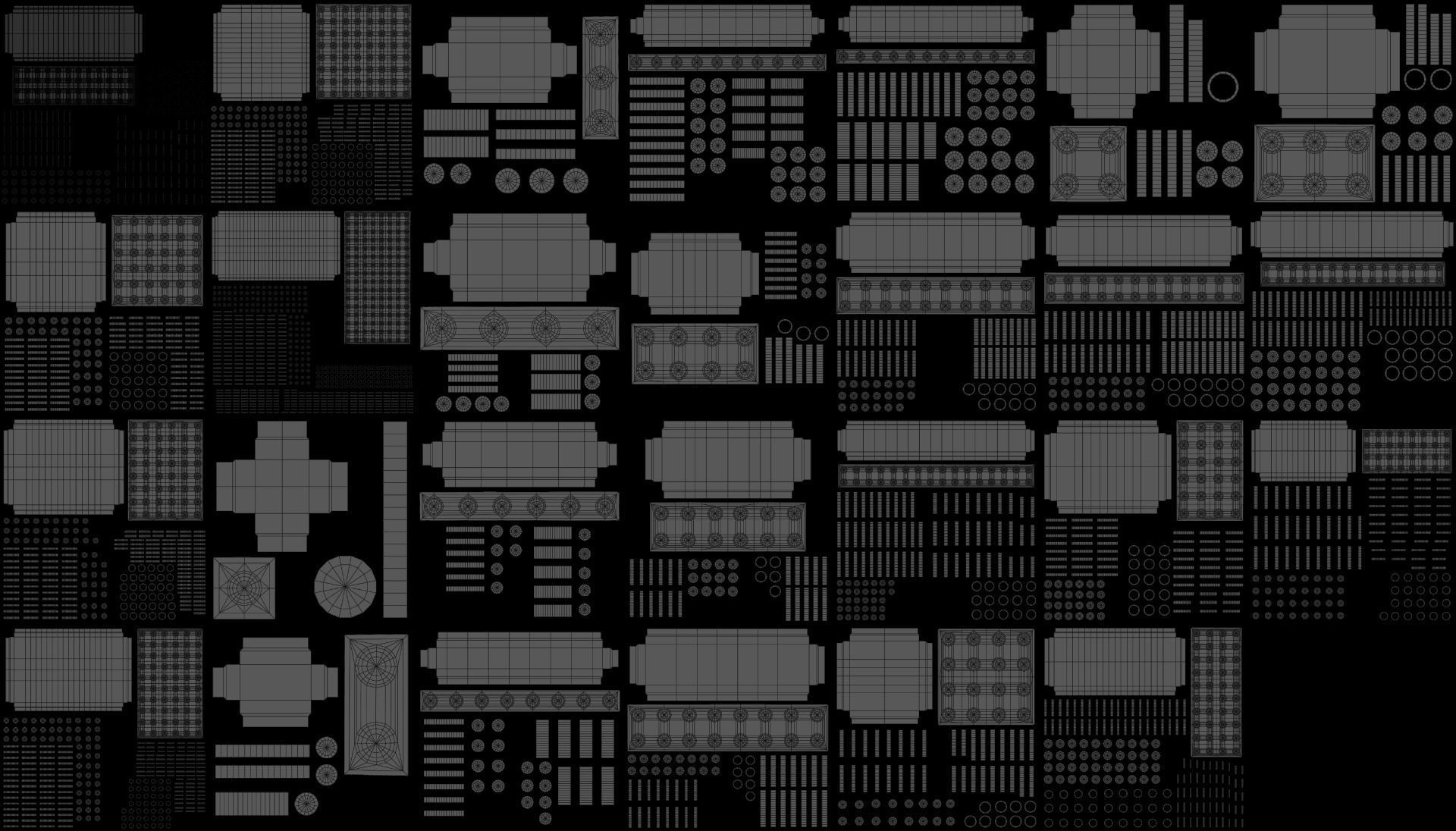 Lego Brick Collection - Flat Bricks Low-poly 3D model_33