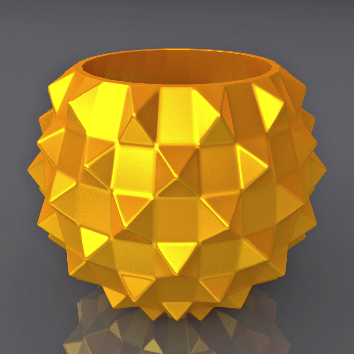 Triangulation Chubby Vase Geometric Shape 3D Print Model 3D print model_11