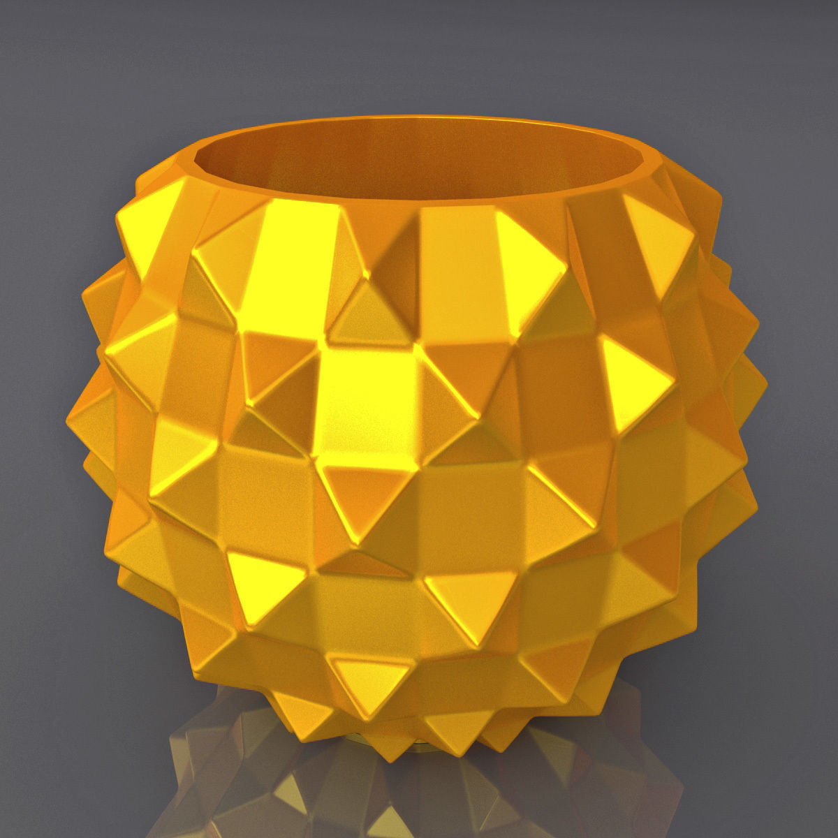 Triangulation Chubby Vase Geometric Shape 3D Print Model 3D print model_16