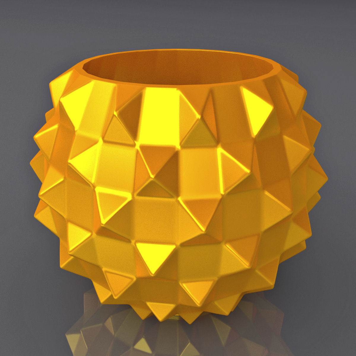 Triangulation Chubby Vase Geometric Shape 3D Print Model 3D print model_10