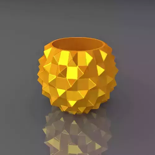 Triangulation Chubby Vase Geometric Shape 3D Print Model 3D print model